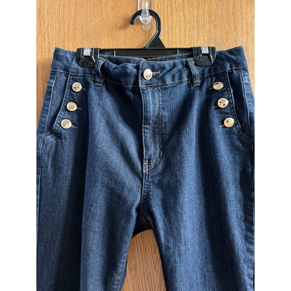 Rachel Zoe Jeans Denim High Rise Crop Boot Military Wide Leg Womens Size 2